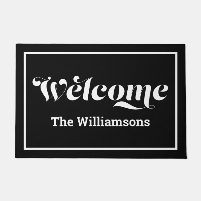 Tapete Bem-vindo, Nome Personalizado da Família Script Pr (Frente)