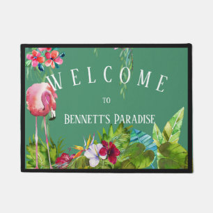 Tapete Bem-Vindo Personalizado Ao Flamingo Paradise
