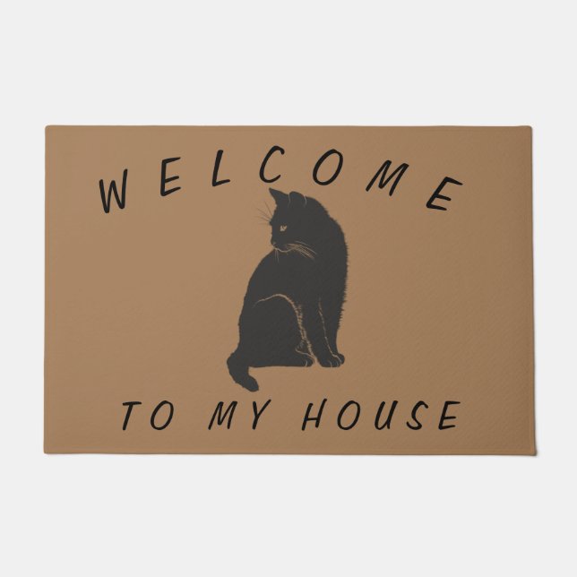 Tapete Bem-vindos à minha casa Cat Doormat (Frente)