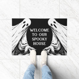 Tapete bem-vindos à nossa casa assustadora Halloween