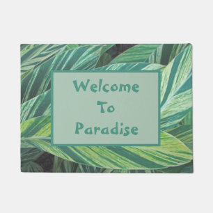 Tapete Bem-vindos às Folhas Tropicais da Ilha Paraíso