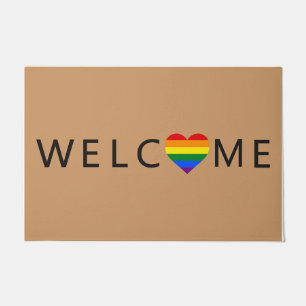 Tapete Bem-vindos Rainbow Doormat, Bonita Matriz do Cora