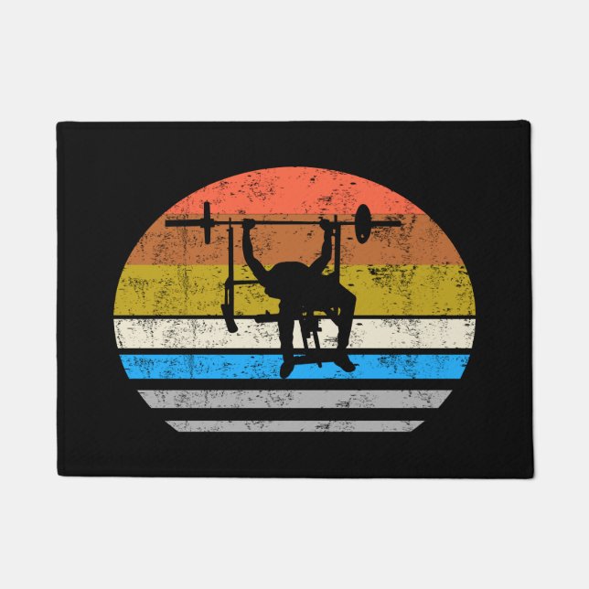 Tapete bench press strength training retro vintage gift (Frente)