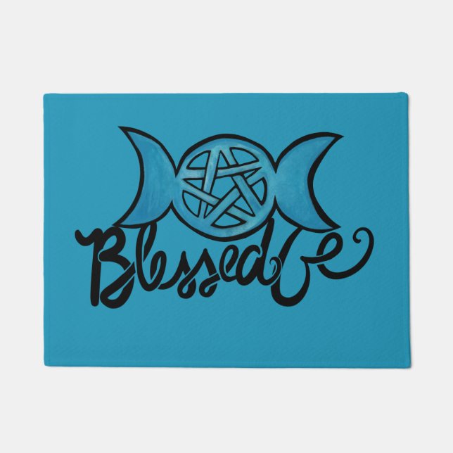 Tapete Bendito Seja Pagan Triple Moon Pentagrama (Frente)