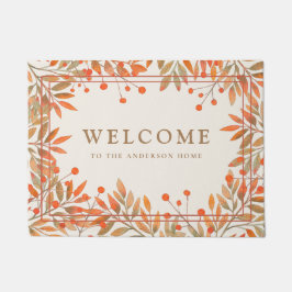 Tapete Berries vermelhos ruivos e quedas deixam uma camad