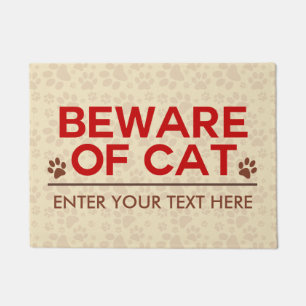 Tapete Beware do texto do costume do gato