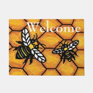 Tapete Bico bonito Amarelo e Negra Abelhas Honeycomb