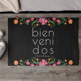 Tapete Bienvenidos | Nome da família Monograma Bem-vindo