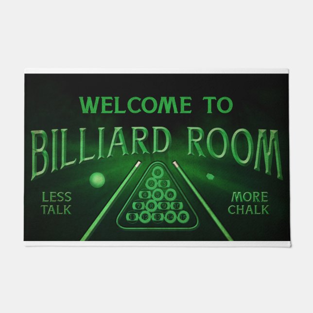 Tapete Billiard Lover Mat, Billiard Doormat, Jogador de P (Frente)