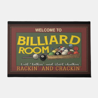 Tapete Billiard Lover Mat, Billiard Doormat, Jogador de P