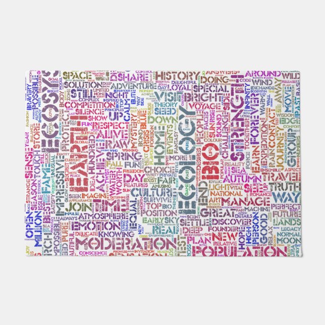 Tapete Bio Nuage de Mots Texte Motif Biodiversité (Frente)