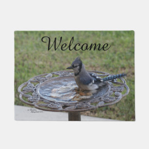 Tapete Bird Spiegeland Bem-vindo Doormat Azul