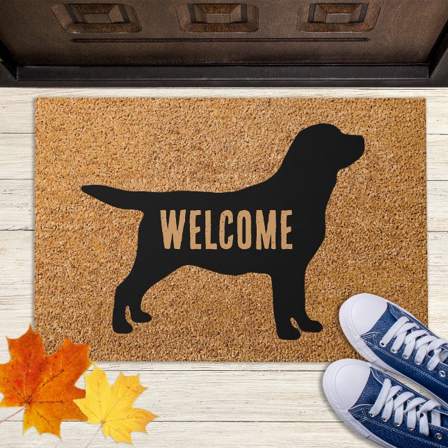Tapete Black Lab Rustic Welcome Dog Retriever Labrador (Criador carregado)