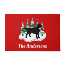 Black Labrador Christmas Evergreen Trees