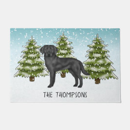 Tapete Black Labrador Retriever Winter Forest Nome Person