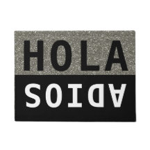 Black & Silver Glitter Hola Adios Espanha