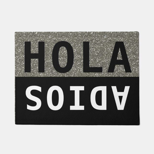 Tapete Black & Silver Glitter Hola Adios Espanha (Frente)