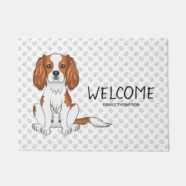 Tapete Blenheim Cavalier King Charles Spaniel & Text (Frente)