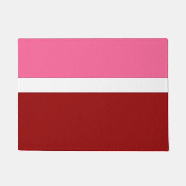 Tapete Bloco de Cor Rosa Branco Marrom Vermelho  (Frente)