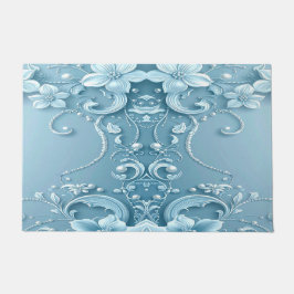 Tapete Blue Decorative Floral Doormat