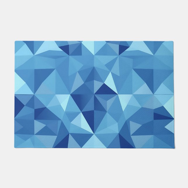 Tapete Blue Geometric Mosaic Tile Pattern (Frente)