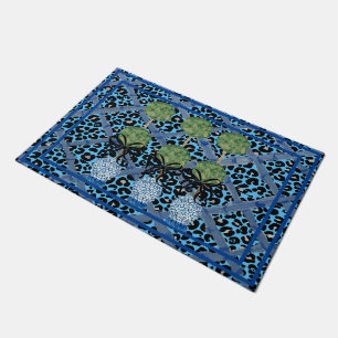 Tapete Blue Lepard Chinoiserie Ginger Jar Doormat Rug