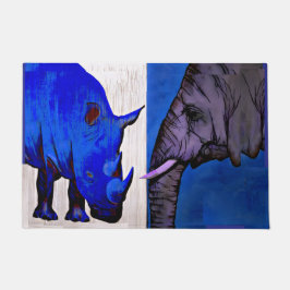 Tapete Blue Rhino and Elephant feng shui rug mat 