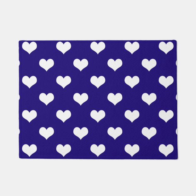 Tapete Blue White Love Heart Design (Frente)