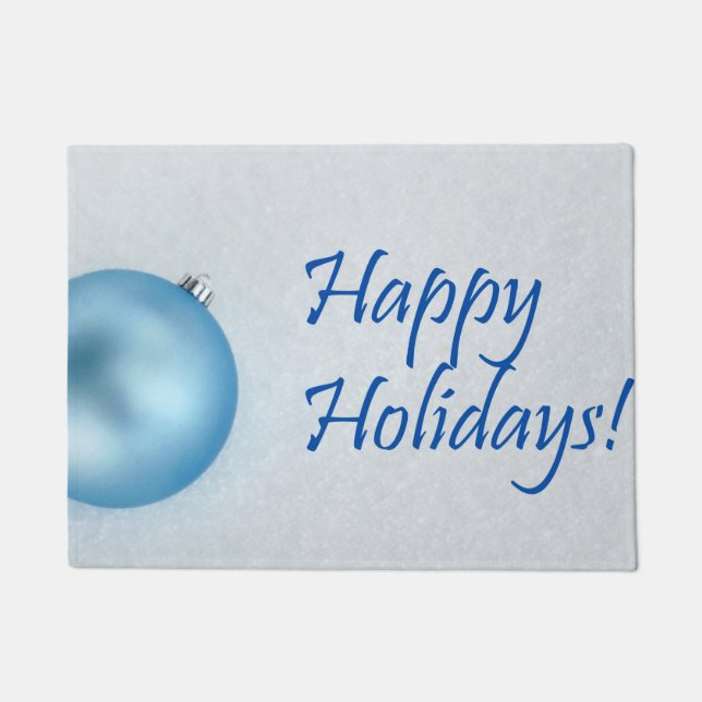 Tapete Boas festas enfeites de natal azuis (Frente)