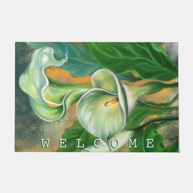 Tapete Boas-vindas a Calla Lily Flower Doormat (Frente)