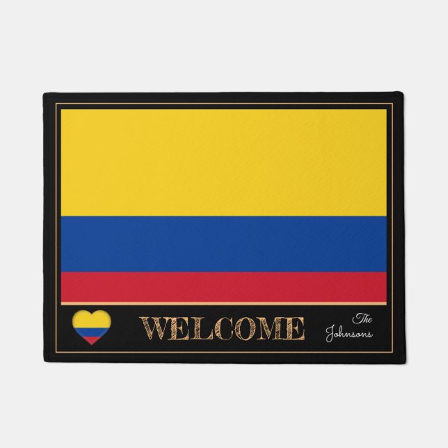 Tapete Boas-vindas à Colombia & Colombiana Flag house / e (Frente)