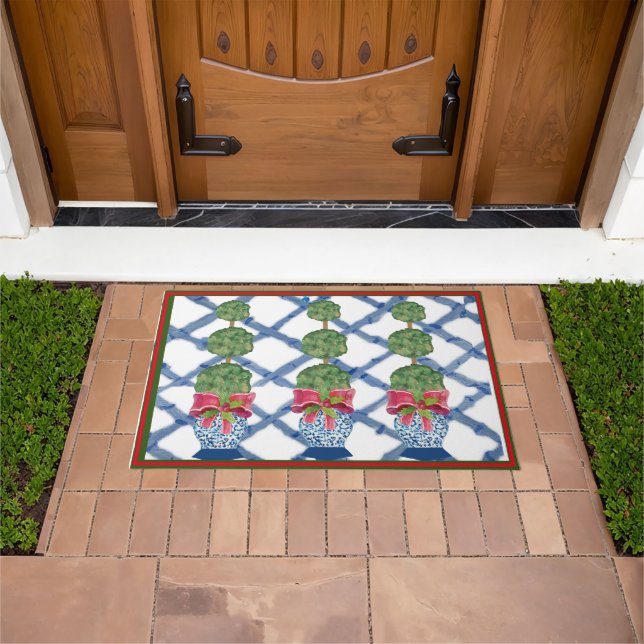 Tapete Boas-vindas ao Natal Blue Ginger Doormat (Ar livre)