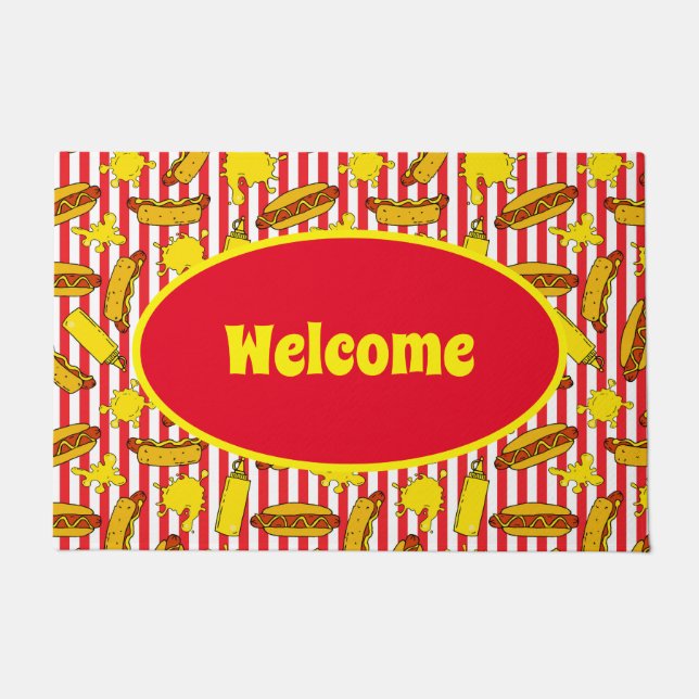 Tapete Boas-vindas ao restaurante e ao restaurante Hot Do (Frente)