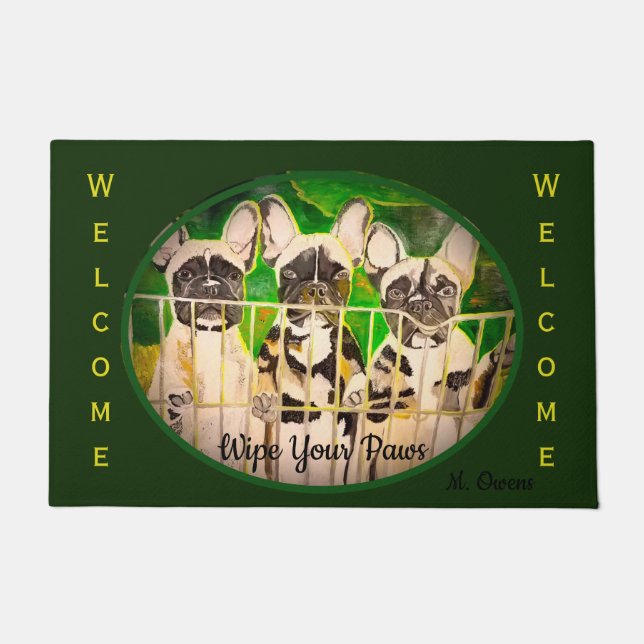 Tapete Boas-vindas aos Bulls Franceses (Frente)