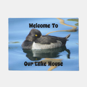 Tapete Boas-vindas Black White Duck Photo Lake House