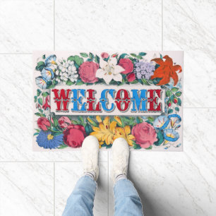 Tapete Boas-vindas com Rosas Lily Flower Garden