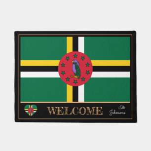 Tapete Boas-vindas da casa da Dominica e Dominica Flag