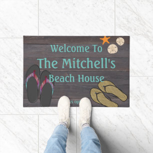 Tapete Boas-vindas da Casa de Praia Personalizada