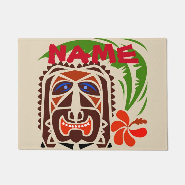 Tapete Boas-vindas Mat, Tiki Bar.edit text (Frente)