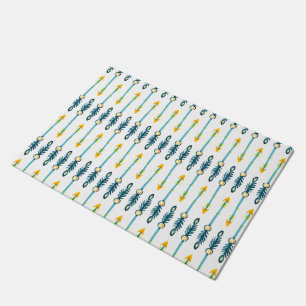 Tapete boho amarelo azul-aquarela flecha flecha