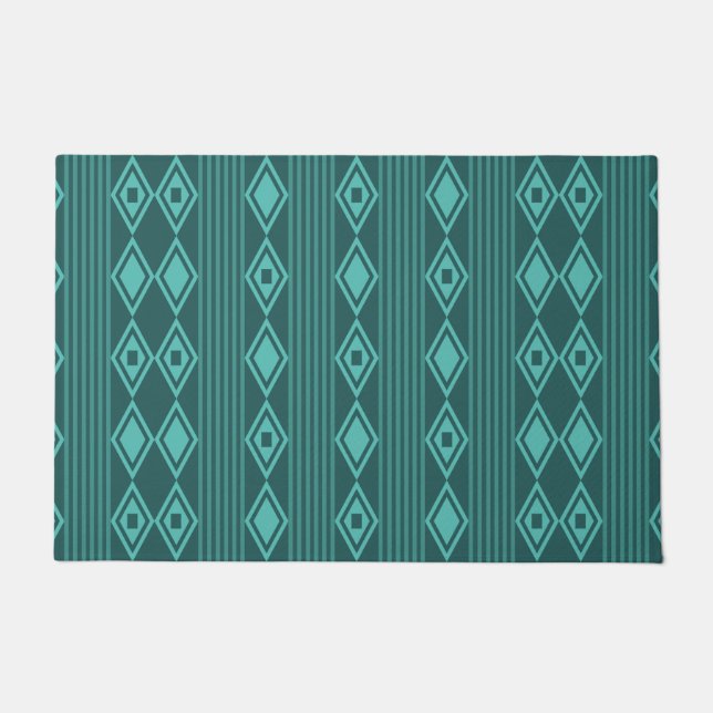 Tapete Boho Diamantes Stripes Teal (Frente)