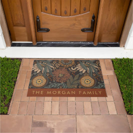 Tapete Boho Escuro Personalizado Floral Geométrico da Sel