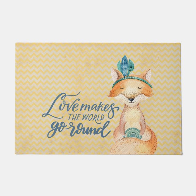 Tapete Boho Fox Love Cote Front Doormat (Frente)