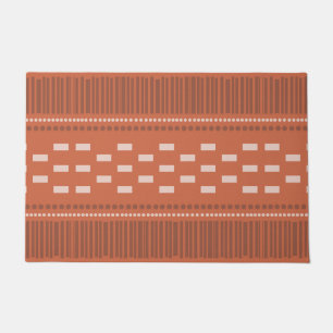 Tapete Boho Scandinavian Lines Dots Rust