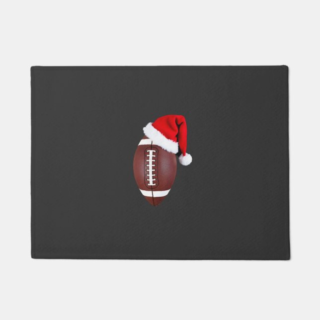 Tapete Bola de Futebol Americano de Natal com Chapéu de P (Frente)
