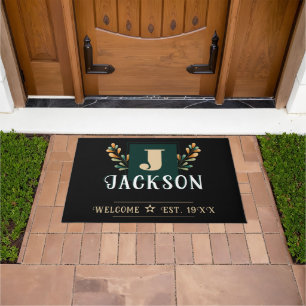 Tapete Bold Bright Fall Family Name Welcome Mat