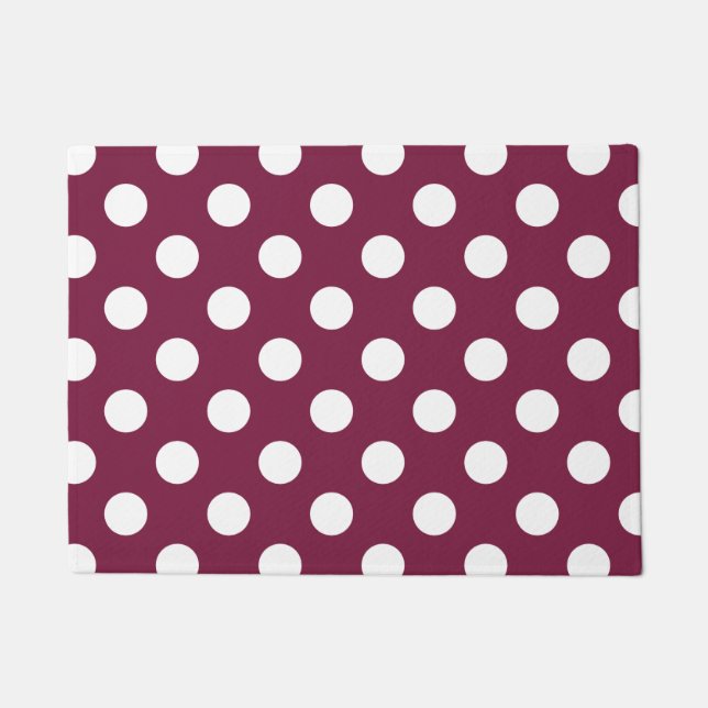 Tapete Bolinhas brancas em burgundy (Frente)