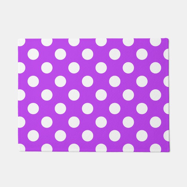 Tapete Bolinhas brancas em roxo brilhante (Frente)