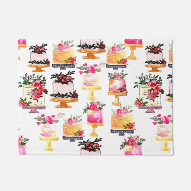 Tapete Bolo de Aquarela com flores (Frente)