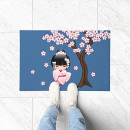 Tapete Boneca White Kimono Kokeshi - Garota Gisha Bonita